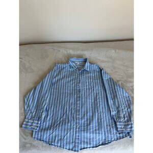 Old Navy Women's Blue Striped Oversized Button Up Long Sleeve Size Large